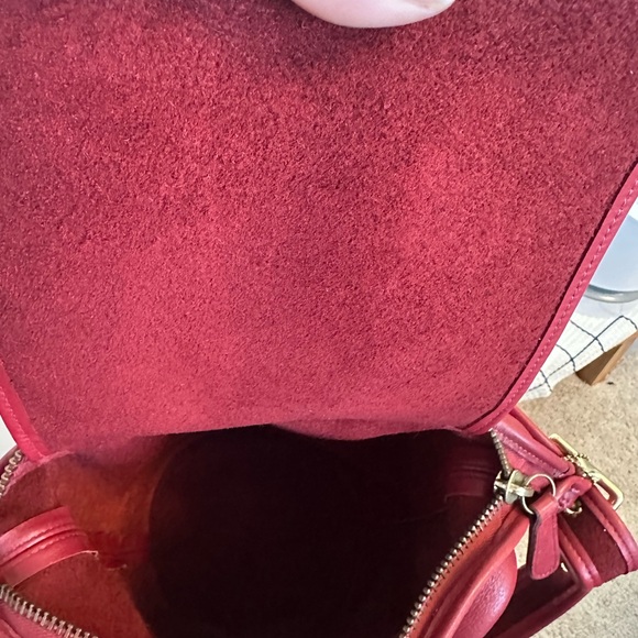 COACH Vintage 9953 Red Leather Shoulder Bag EUC - Picture 8 of 10